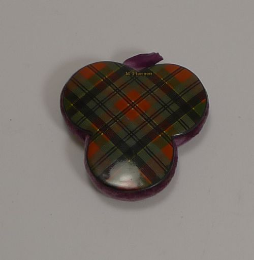 Antique English / Scottish Tartan Ware Pin Cushion - Mcpherson