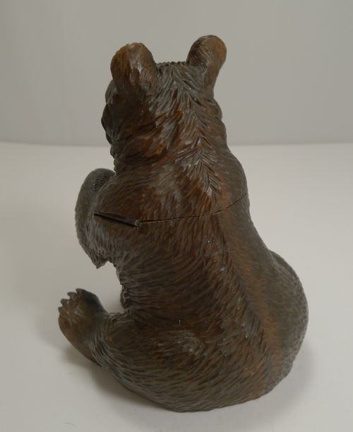 fig 1. Beautifully Carved Black Forest Bear Inkwell c.1890