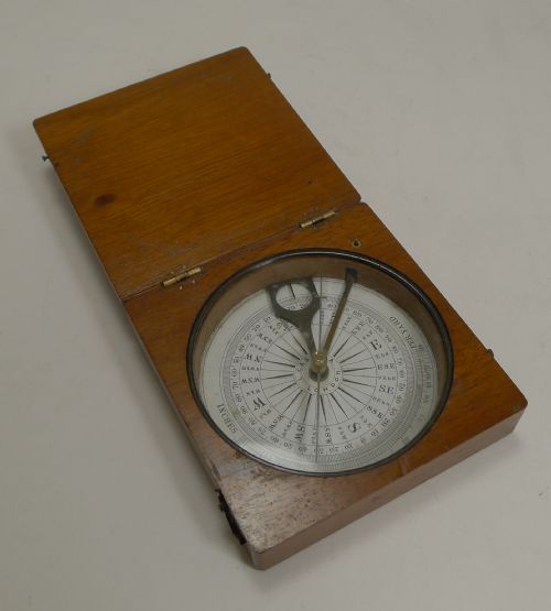 Antique English Cased Clinometer Compass by L Casella, London C.1870