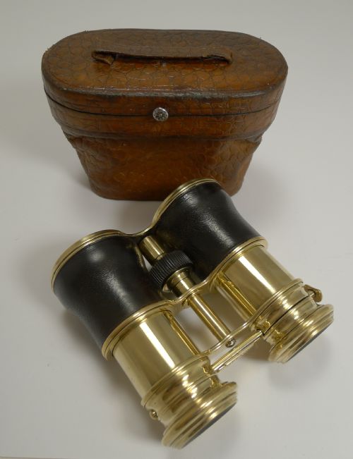 Antique French Lemaire Paris Triple Optic Binoculars - Marine / Theatre / Field C.1900