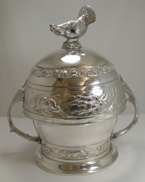 Grand Silver Plated Hunting Tureen by Wmf C.1920 - Signed
