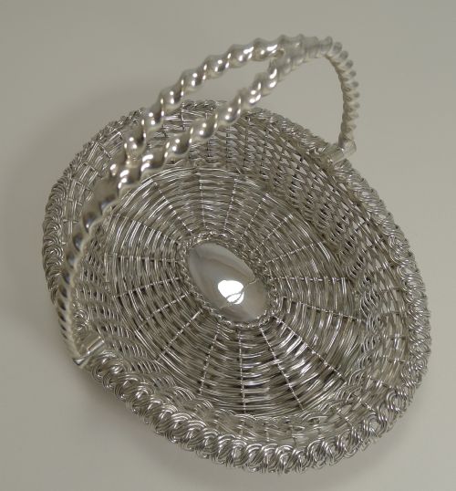 fig 1. Antique English Basket-Weave Basket c.1880