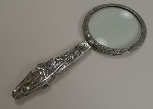 Fabulous Figural Equestrian Magnifying Glass C.1900