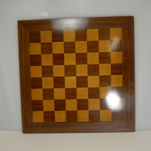 Large Antique English Inlaid Chess Board C.1910