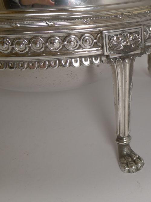 fig 1. Antique English Silver Plated Revolving Breakfast Dish - Dated April 5th 1880