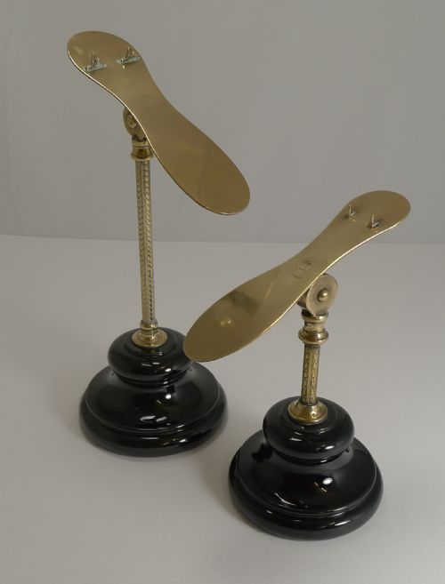 Pair Antique English Victorian Shoe Display Stands C.1880