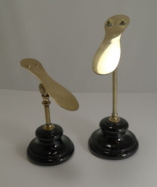 fig 1. Pair Antique English Victorian Shoe Display Stands c.1880