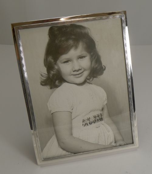 fig 1. Elegant Engine Turned English Sterling Silver Photograph Frame -1915