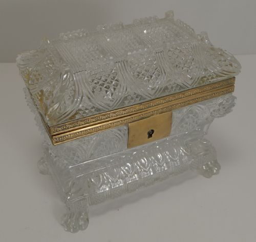Rare Highly Cut Baccarat Jewellery Casket / Box C.1860