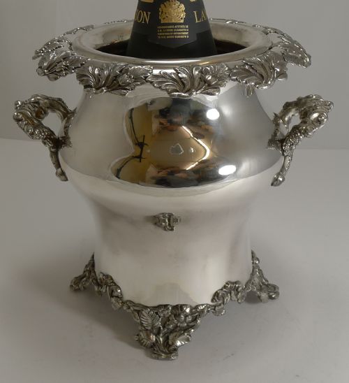 Handsome Antique English Old Sheffield Plate Wine Cooler C.1840
