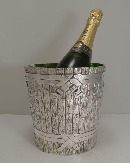 fig 1. Outstanding Victorian Novelty Wine Cooler in Silver Plate by Elkington - 1879