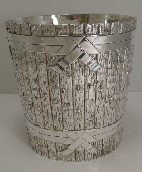 fig 2. Outstanding Victorian Novelty Wine Cooler in Silver Plate by Elkington - 1879