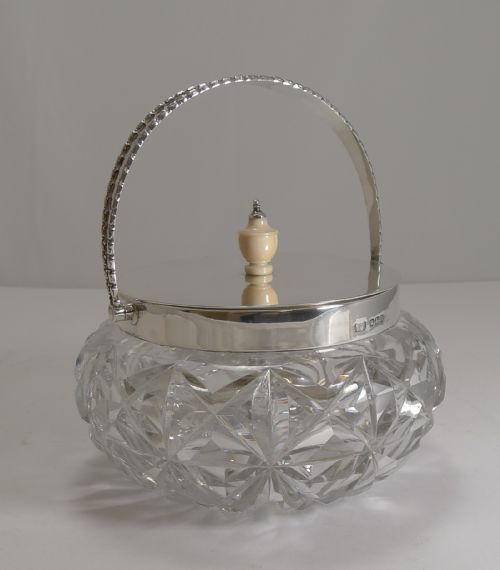 Top Quality Antique English and Sterling Silver Biscuit Box