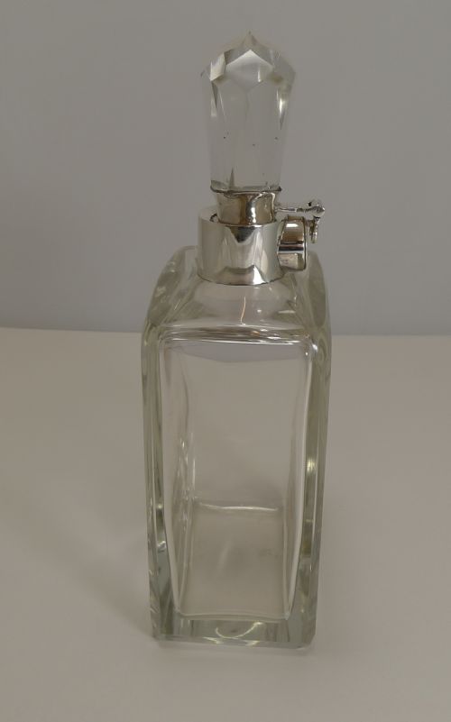 fig 1. Art Deco Sterling Silver Lockable Decanter by Hukin and Heath - 1932
