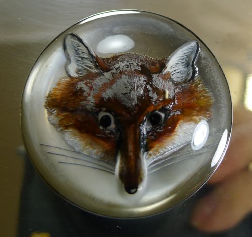 fig 1. Antique English Sterling Silver Cigar Box - Large Fox Essex Crystal - 1913
