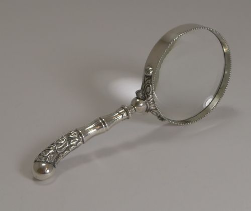 Antique English Sterling Silver Handled Magnifying Glass - 1906