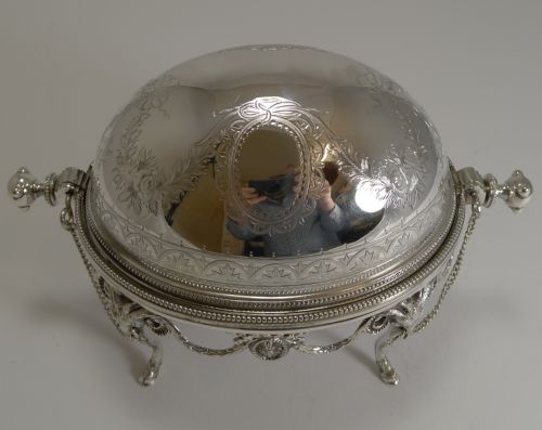fig 1. Stunning Revolving Butter Dish by Martin Hall and Co. c.1880.