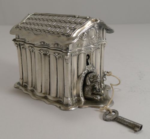 Adorable Small Money Box - Dog in Kennel C.1890