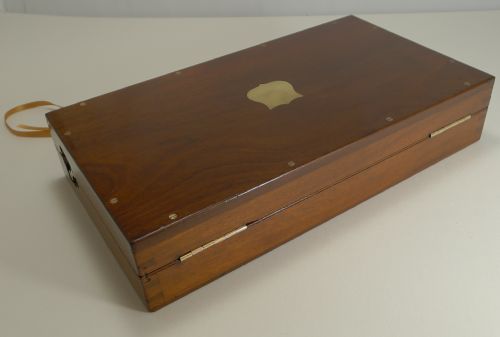 fig 2. Mahogany and Brass Cased Down Brothers Surgeons Instruments c.1890