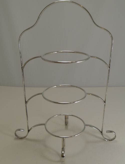 fig 1. Stunning Antique English Cake Stand In Silver Plate c.1900