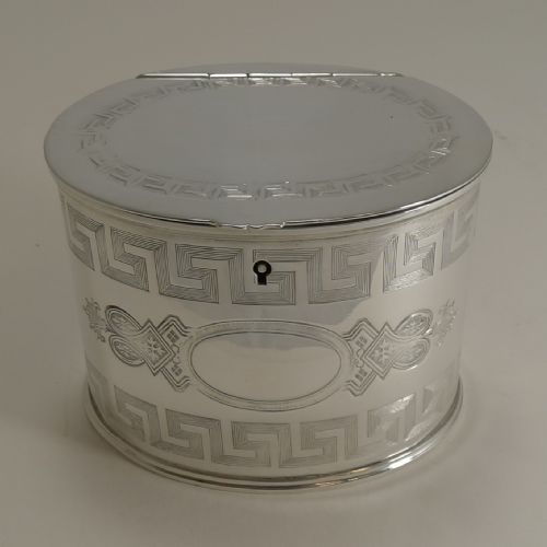 Antique English Silver Plate Double Compartment Tea Caddy C.1880