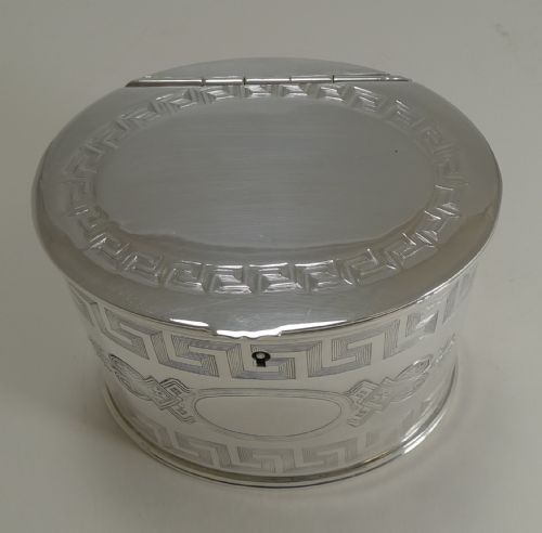 fig 1. Antique English Silver Plate Double Compartment Tea Caddy c.1880