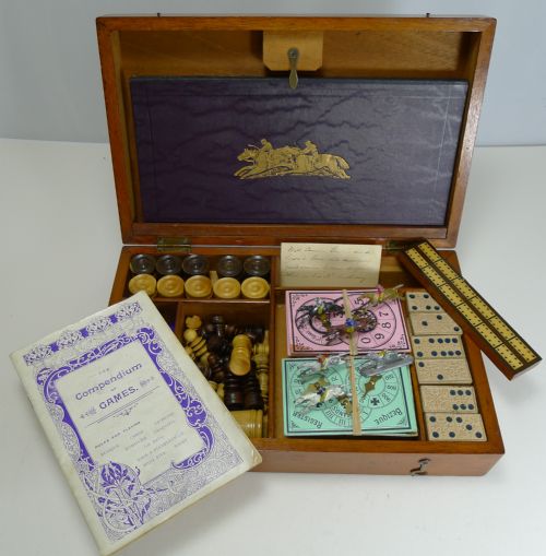 Antique English Games Box / Compendium C.1905