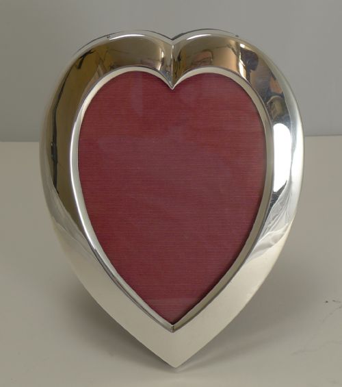 Antique English Sterling Silver Photograph Frame by William Comyns - Heart