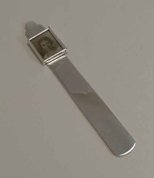 Unusual Antique Sterling Silver Bookmark / Photograph Frame - 1897