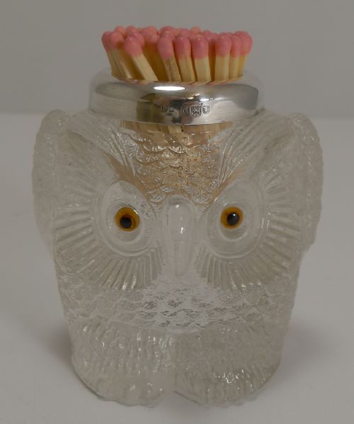 Rare Antique English Novelty Match Strike - Owl - London 1909