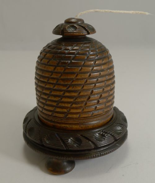 Charming Antique English Beehive String Box / Dispenser C.1880