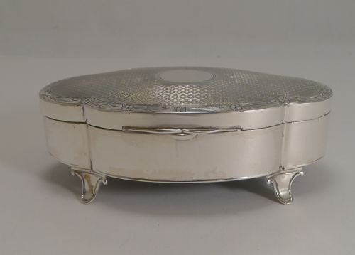 fig 1. Beautiful Large Antique English Sterling Silver Jewellery Box by Goldsmiths and Silversmiths Co.