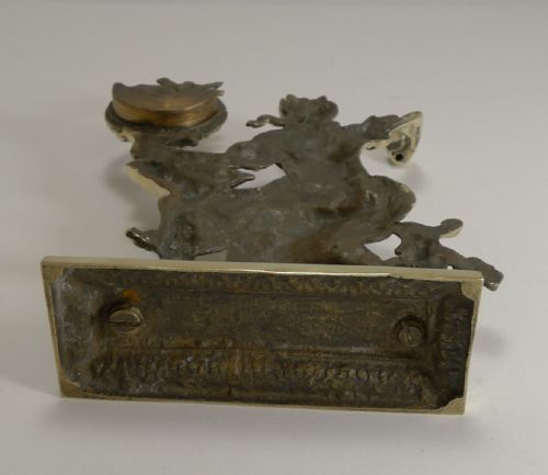 ANTIQUE ENGLISH CAST BRASS FIGURAL POCKET WATCH HOLDER STAND C1880 - ADDITIONAL PHOTO 5