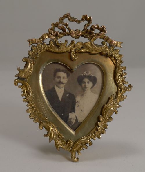Quality Small Antique Heart Shaped Photograph Frame C.1880