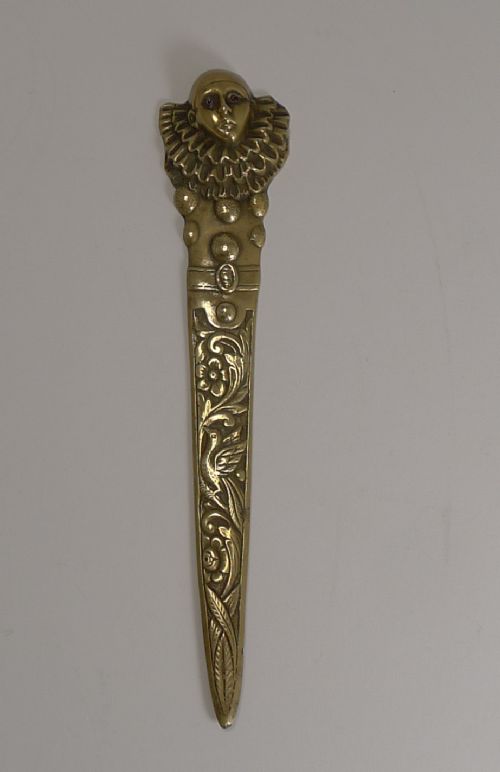 Antique French Clown Letter Opener / Paper Knife C.1900