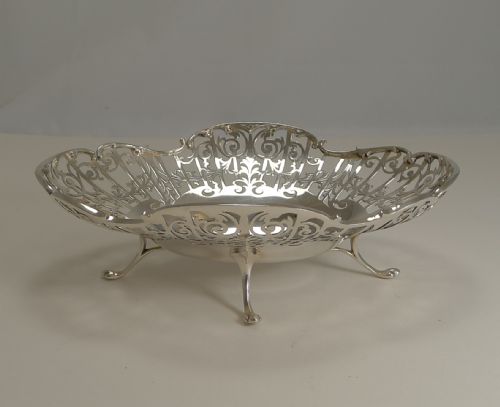 Antique English Silver Plated Basket by John Round and Sons C.1900
