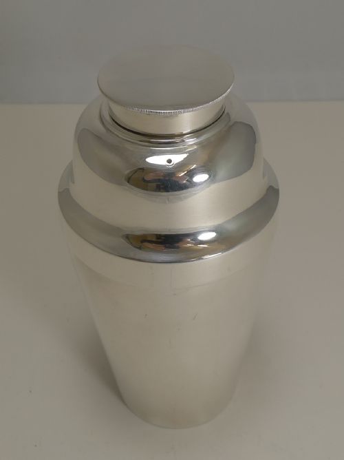 fig 1. Art Deco Cocktail Shaker With Ice Breaker by Walker and Hall - 1928