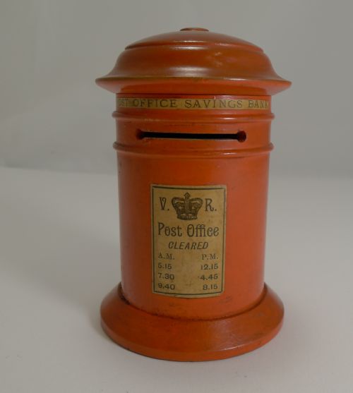 Late Victorian Painted Wood Post Office Savings Bank