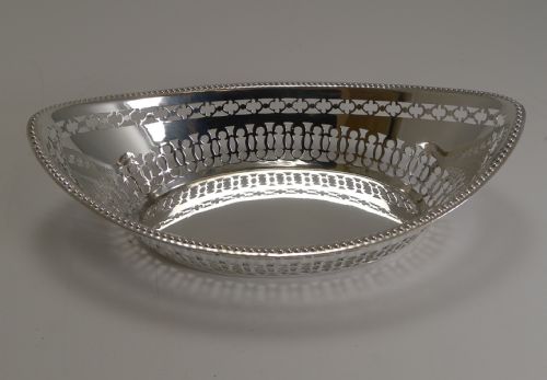 Antique English Silver Plated Bread Basket by William Hutton C.1900