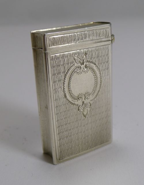 Antique French Sterling Silver Match Striker / Vesta - Book C.1900