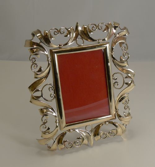 Stunning Antique English Brass Photograph Frame C.1890