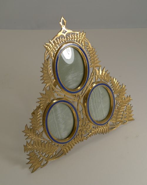 Magnificent Antique English Gilded Bronze Photograph Frame C.1880




