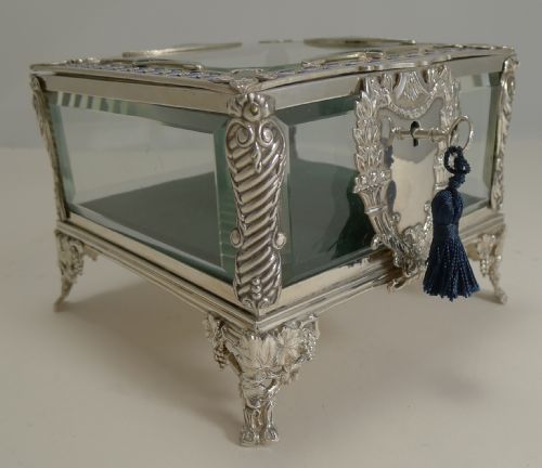 fig 1. French Art Nouveau Silver Plate and Enamel Jewellery Box c.1900
