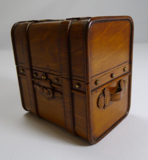 CARVED FRENCH FRUITWOOD TRUNK PERFUME BOX C1880 - ADDITIONAL PHOTO 4