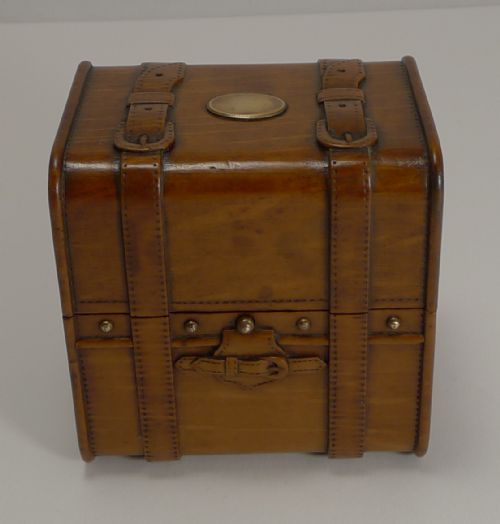 CARVED FRENCH FRUITWOOD TRUNK PERFUME BOX C1880 - ADDITIONAL PHOTO 8