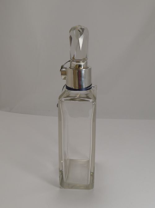 fig 1. Large Art Deco Sterling Silver Lockable Decanter by Asprey - 1918