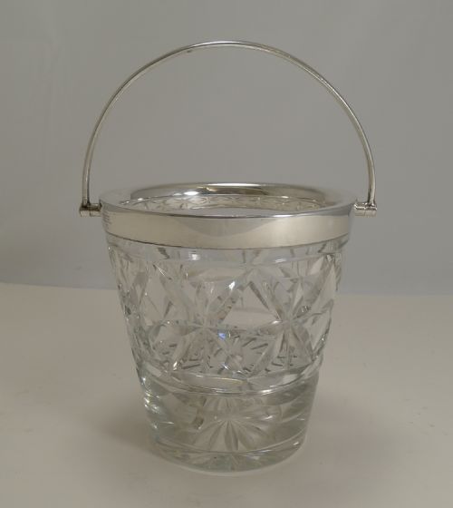 English Cut Crystal Ice Pail / Bucket by Mappin and Webb C.1920