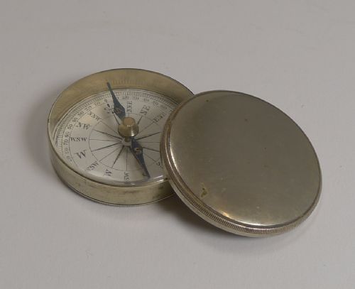Antique English Pocket Compass in Case C.1880