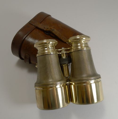 fig 1. Superb Pair WW1 Binoculars and Case - British Officer's Issue - 1918 - Signed