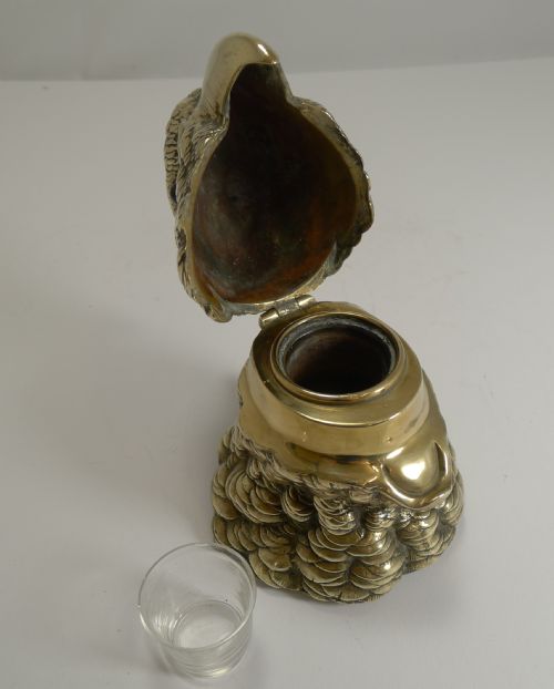 GRAND LARGE NOVELTY ENGLISH INKWELL PARROT C1880 - ADDITIONAL PHOTO 4